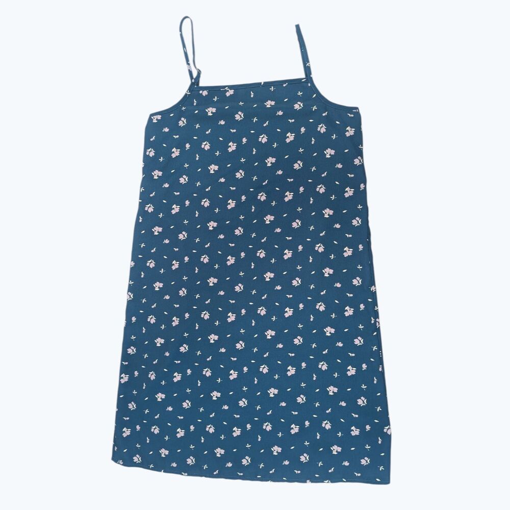 Wonder Nation Girls M (10-12) Teal Ditsy Floral Sundress - Adjustable Straps